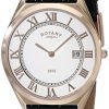 Rotary Men's gs08003/01 Analog Display Swiss Quartz Black Watch - Image 2