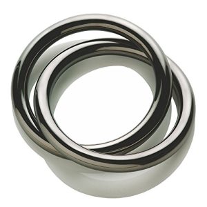 Alessi Oui Napkin Ring with PVD Coating in 18/10 Stainless Steel, Grey