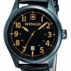 Wenger Terragraph Black Dial Leather Strap Men's Watch 010541105 - Image 2