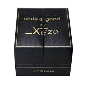Xezo Men’s Air Commando Swiss-Quartz Pilots Diver Black Gun-Metal Chronograph Wrist Watches. Day, Date.Waterproof 30 Bars